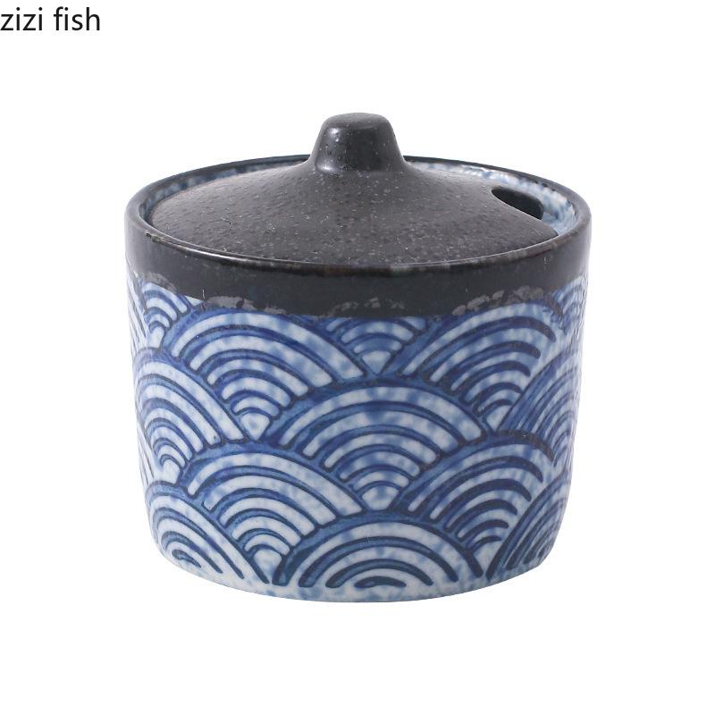 Vintage Ceramic Seasoning Jar Creative Salt Jar Sugar Jar Pepper Jars Spice Jars Seasoning Storage Container Home Seasoning Tool
