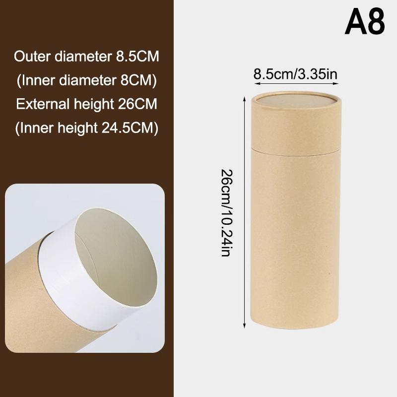 1 шт. Туба для упаковки флакона эфирного масла, коробка, крафт-картонные тубы, круглые крафт-бумажные контейнеры для карандашей, чайница, кофе