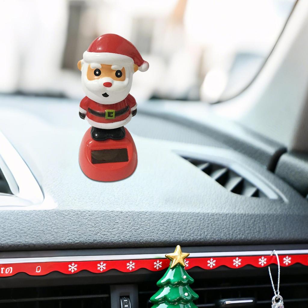 Solar Santa Claus Shaking Toy Car Dashboard Dancing Figure Toy Brown Creative Car Bobbleheads Decorative Ornament