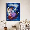 5D DIY Полный круглый Алмазная вышивка Ангел на Луне Алмазная картина Вышивка крестом Горный хрусталь