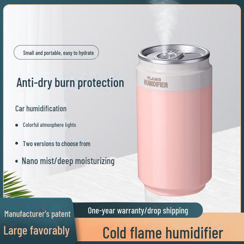 Portable USB Creative Coke Can Humidifier for Home, Office, and Car