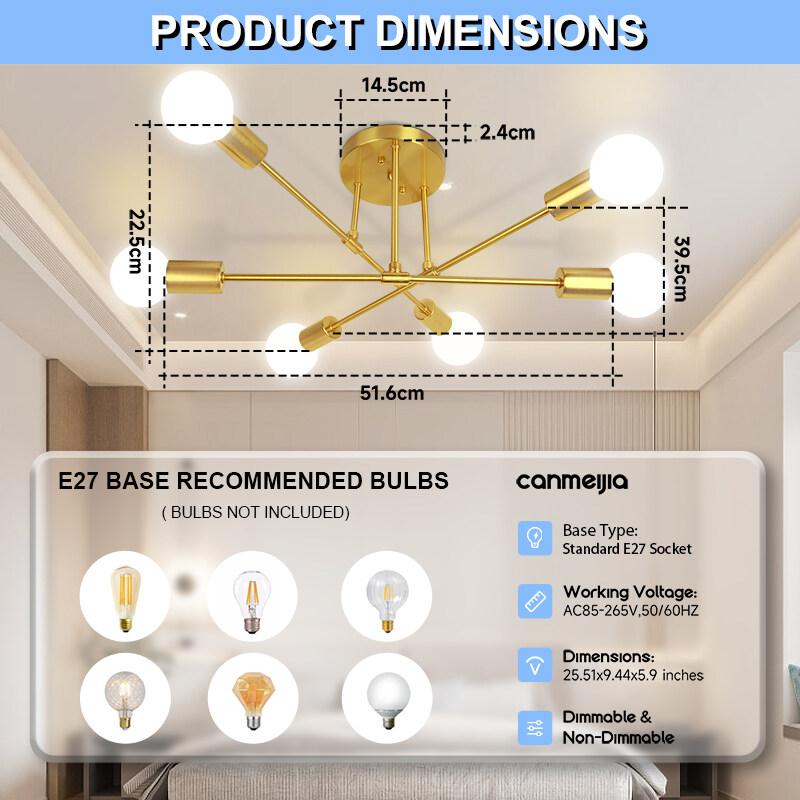 Canmeijia Современная люстра в скандинавском стиле, потолочный светильник, 6 головных подвесных светильников, подвесной светильник для гостиной, столовой