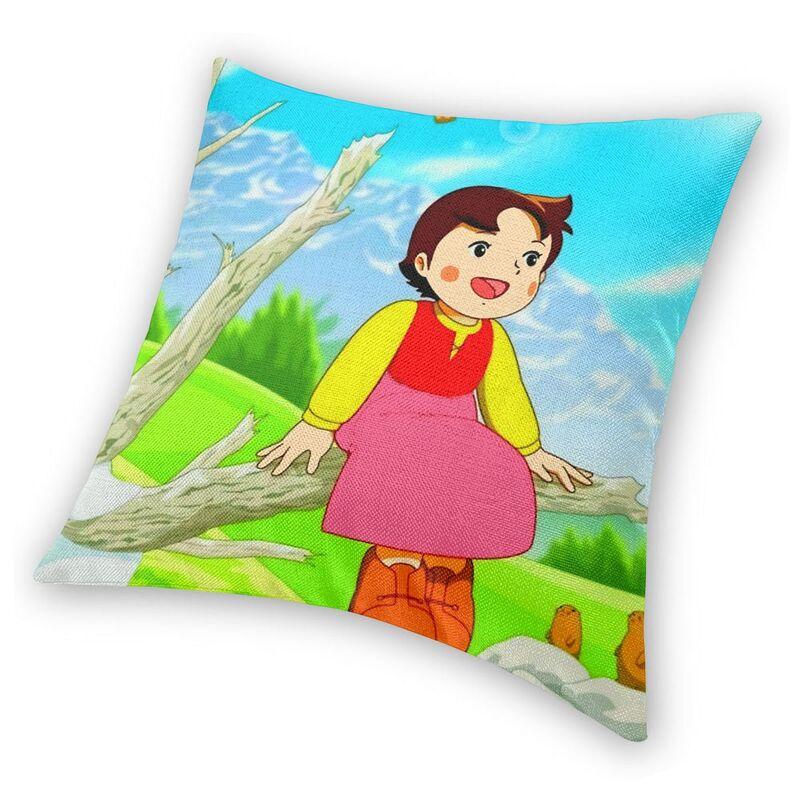 Heidi Enjoys The Iandscape Cushion Cover Print Cartoons Alps Mountain Throw Pillow Case For Sofa Fashion Pillowcover Home Decor