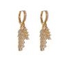 Korean Style Light Luxury Zircon Leaf Earrings High-end Niche Design Versatile Tassel Earrings Fashionable Earrings