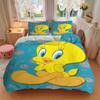 Tweety Bird Floral Background Print 3Pcs Bedding Setduvet Cover With 2 Bedropillowcase Home Birthday Gift