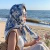 Синий Джунглевый Бабочка Имитация Шелка 91 Большой Квадратный Платок Шелковый Платок Женский Универсальный Платок Весна и Осень Подарить Маме Пожилой Шаль