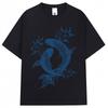 Japanese Koi Fish Tokyo Style Graphic T-shirt   Fashion Vintage Summer T-shirts Oversized Cotton Casual Tees Streetwear