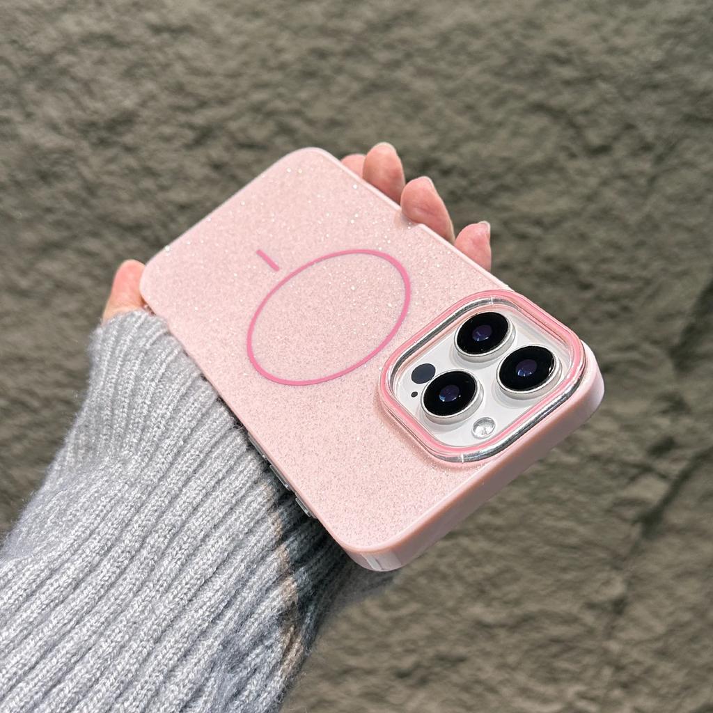 For Magsafe Glitter Bling Phone Case For iPhone 16 15 14 13 12 11 Pro Max Plus Magnetic Wireless Charging Fashion Candy Cover