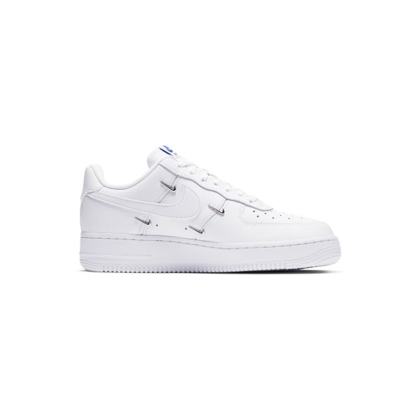 Nike Air Force 1 07 LX Sisterhood — женские кроссовки белого цвета с серебристым металликом Hyper-Royal Black CT1990-100
