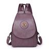 PU Backpack Women's Solid Color Large Capacity Travel Backpack