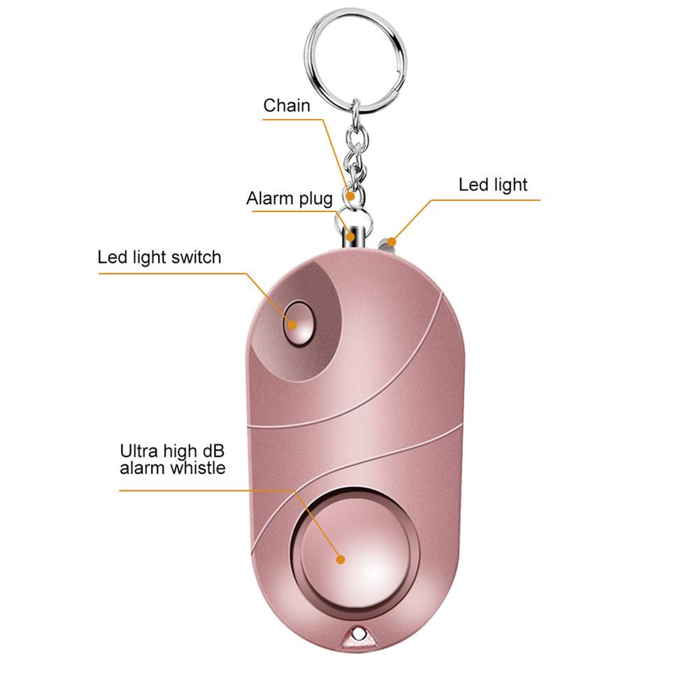 130dB Alarm Keychain with LED Flashlight Emergency Alarm Personal Self-Defense