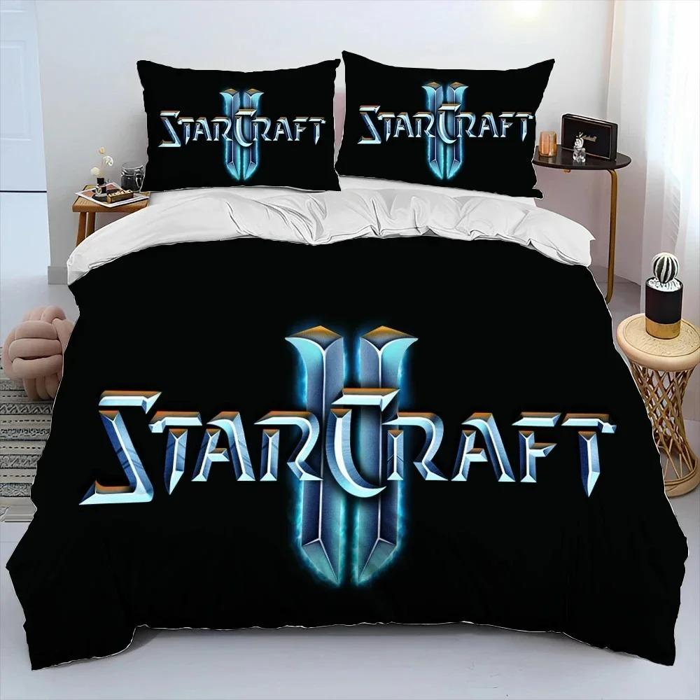 3D HD StarCraft Игровой Компьютерный Пододеяльник Комплект Постельного Белья, Пододеяльник Комплект Постельного Белья Чехол на Одеяло Наволочка, Размер King Queen Комплект Постельного Белья Детский Инструмент