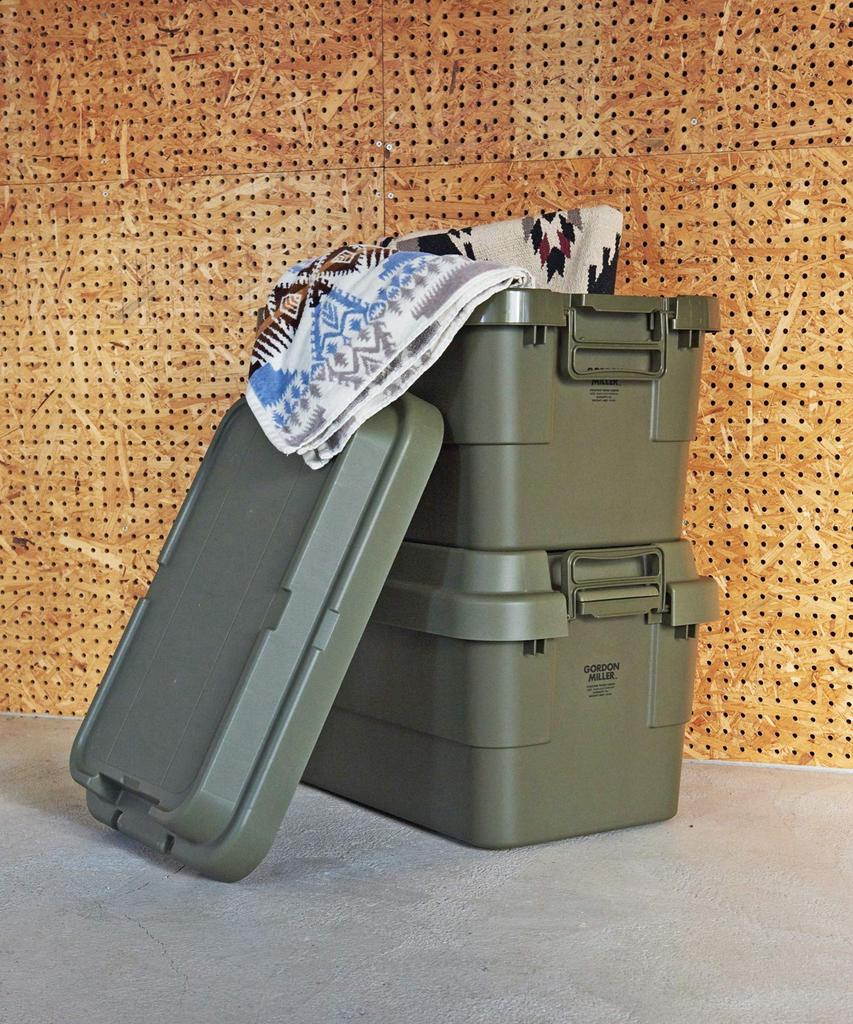 GORDON MILLER Автомобильный 50-литровый складной багажник для хранения вещей Органайзер Оливково-серый с крышкой для сидения на открытом воздухе Большая вместимость 1613361