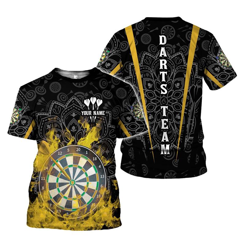 Персонализированная 3D-печатная футболка с изображением дартсмена, футболка для фанатов дартса, летние свободные топы с коротким рукавом, одежда