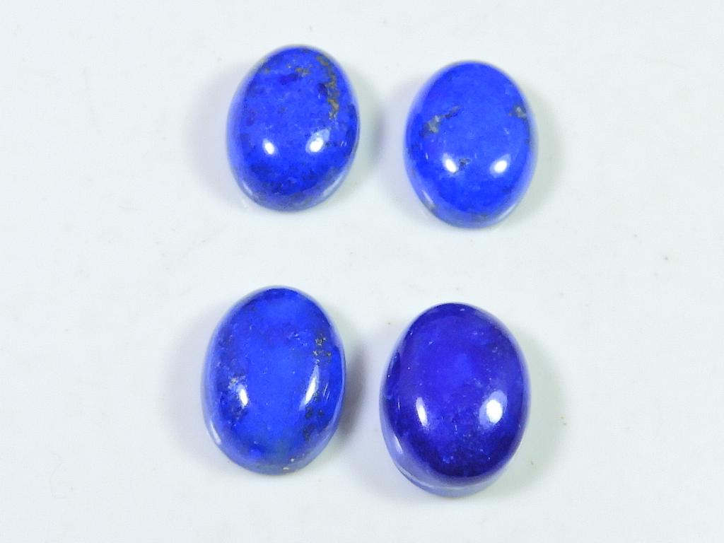 45 Карат Натуральный Лазурит ААА Овальный Кабошон Свободный Драгоценный Камень Лот 4 Шт 12X16ММ RQ-1919