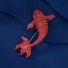 Creative Koi Brooch High-End Women'S Delicate Festive Lucky Carp Brooch Niche Design Sense Pin Coat Accessories