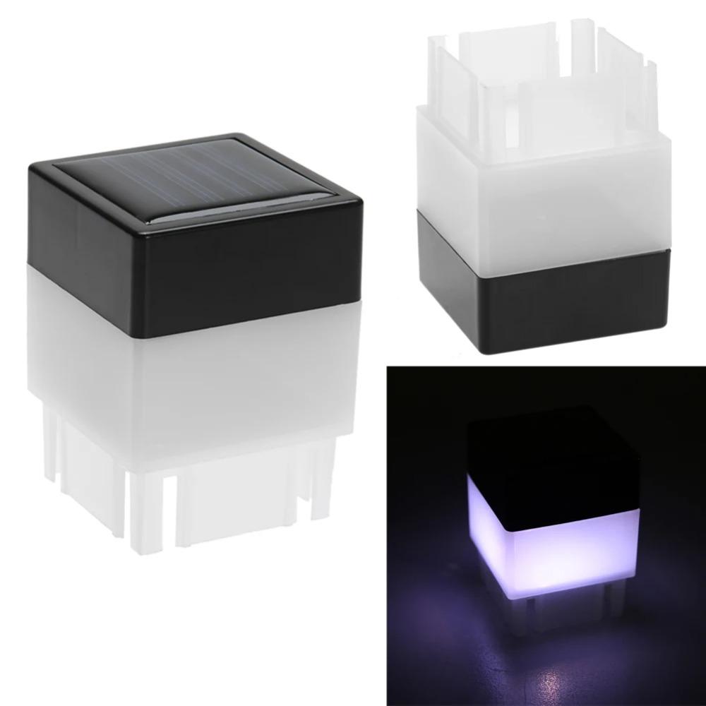 Square LED Solar Light Waterproof Fence Post Pool Garden Lamp Garden Decoration