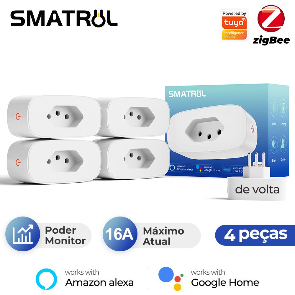 Бразилия Монитор мощности 16a Tuya Smart Zigbee Розетка Беспроводная розетка с адаптером таймера Голосовая работа с Alexa Google Home