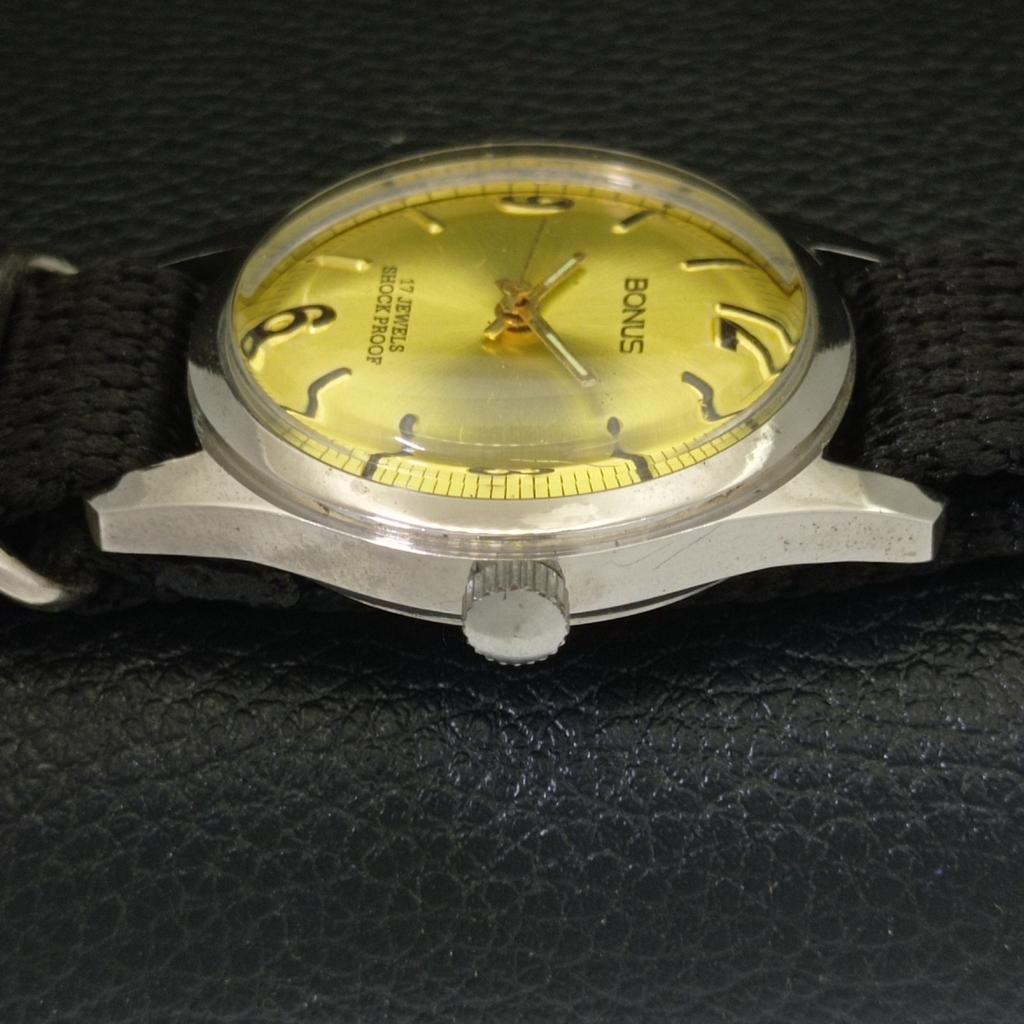 ВОССТАНОВЛЕННЫЕ БОНУСНЫЕ ШВЕЙЦАРСКИЕ МУЖСКИЕ ЧАСЫ С РУЧНЫМ ЗАВОДОМ И ЦИФЕРБЛАТОМ ЗОЛОТИСТОГО ЦВЕТА a432703-2