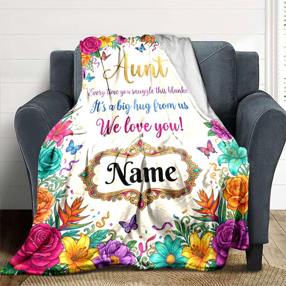 Aunt'S Love Blanket Personalized Name Blankets Soft And Comfortable Against The Skin Naps And The Office A Wonderful Gift For Friends Family And Loved