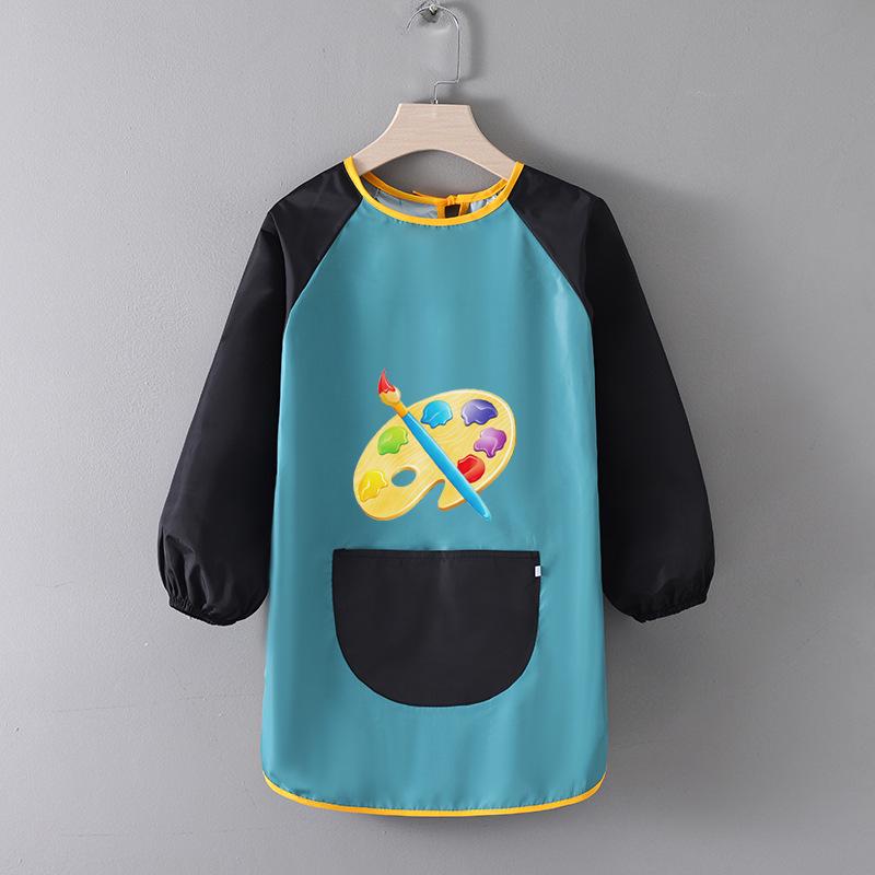 Детский водонепроницаемый художественный фартук с логотипом - Двусторонний фартук для рисования и еды