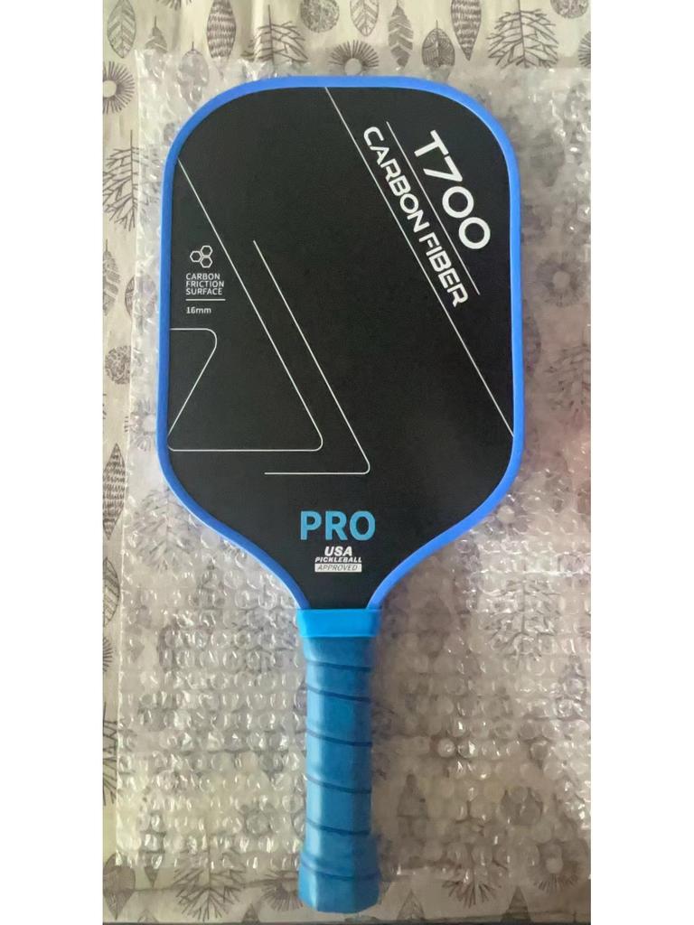 Падл для пиклбола из углеродного волокна T700 с матовым покрытием тканевой текстуры, толщина 16 мм, качество для профессиональных соревнований.
