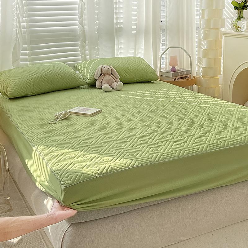 Стеганый водонепроницаемый чехол для матраса, эластичная простыня с тиснением, защитная накладка для кровати для спальни, отеля, утолщенное покрывало на кровать