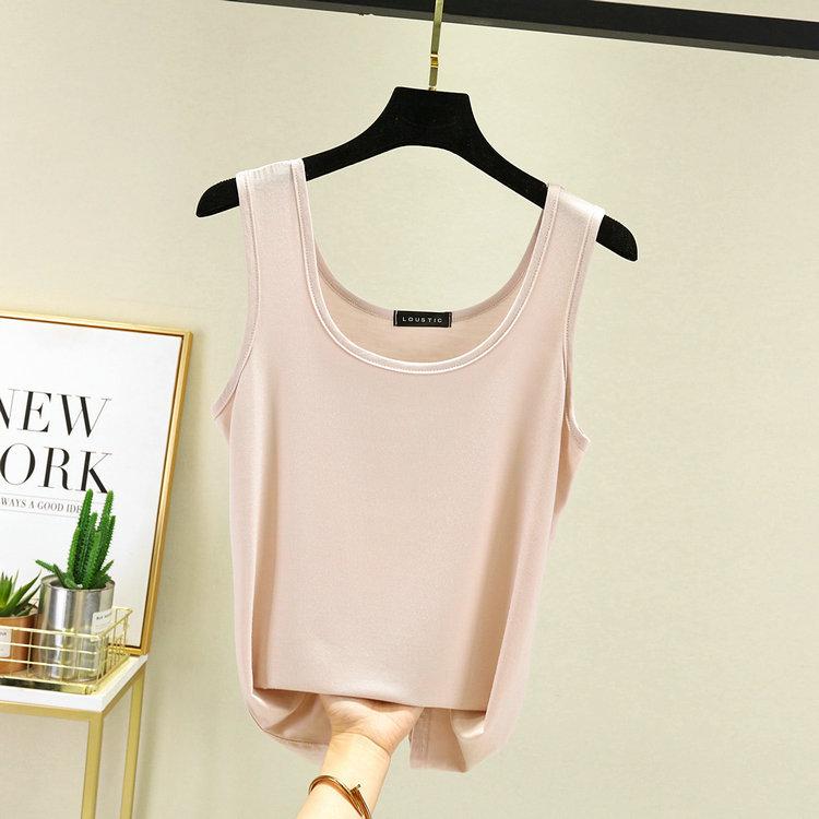 Women Summer Deep U-Neck Tank Tops Modal Cotton Sleeveless Tee Tops Camis Tshirts Casual Bottoming Top