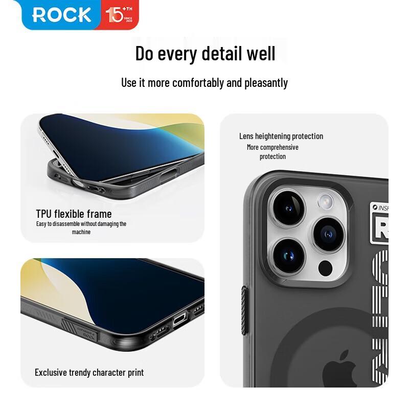 ROCK Magnetic Full-Coverage Phone Case for iPhone 16 Pro