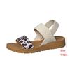 Fashion Women's Leopard Wedges Sandals Plus Size Casual Light Thick Sole Platform Slippers 2025 Summer Comfort Non Slip Beach Shoes