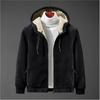 New Winter Large Size Fleece Casual Hooded Sweatshirt Men's Pocket Zipper Thickened Hooded Jacket