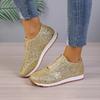 Fashion 2024 Autumn New Fashion Slip-on Women's Sneakers Gold Silver Trend Sport Shoes Ladies Low-heeled Outdoor Casual Walking Shoes