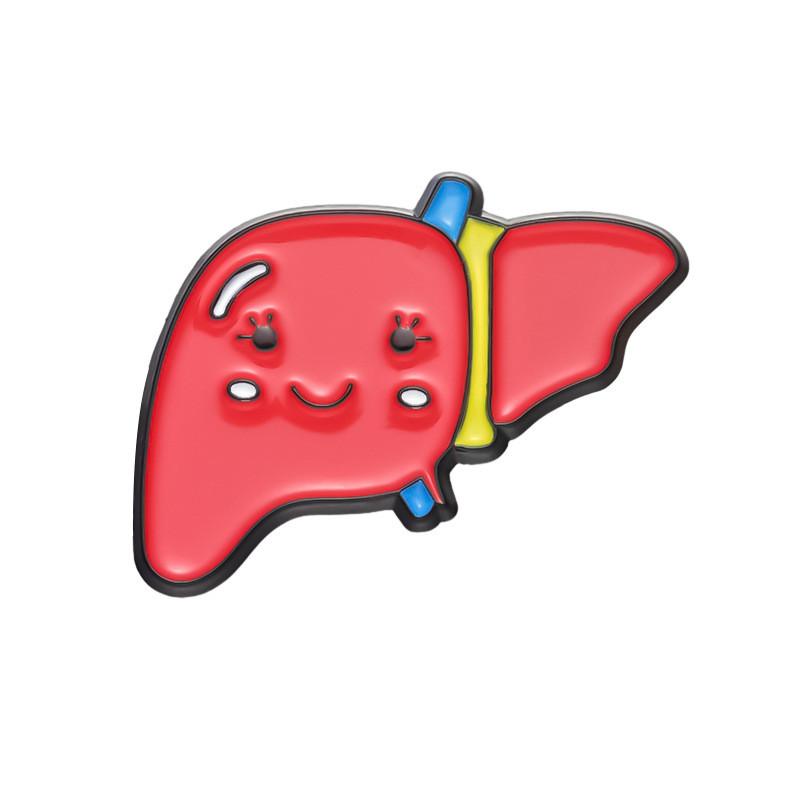 Уникальная Креативная Брошь в Форме Органа из Сплава Персонализированный Дизайн Печени Сердца Легких для Модных Аксессуаров