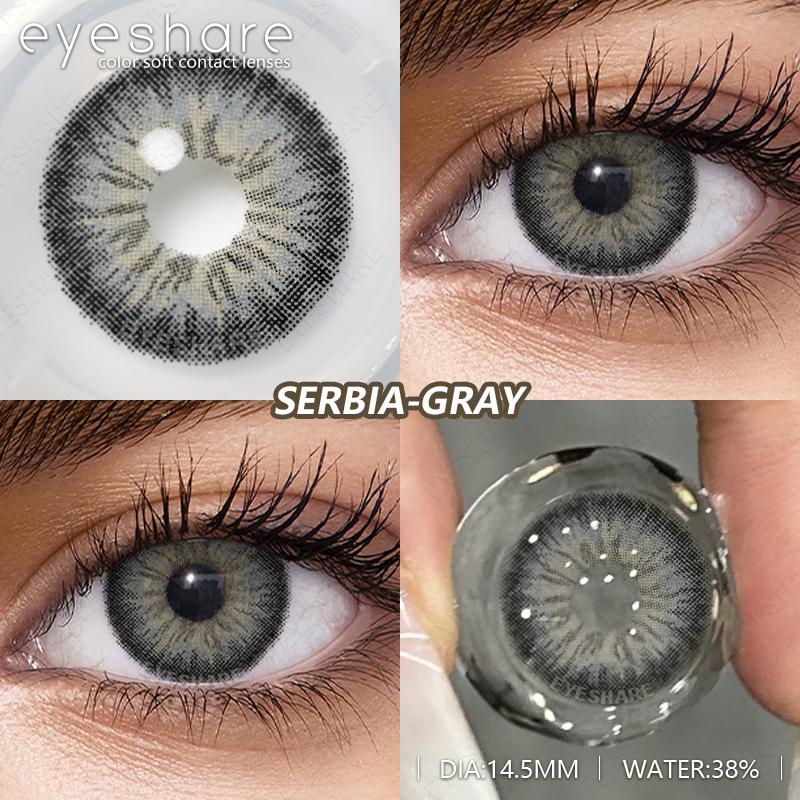 2Pcs Natural Green Colored Contacts for Eyes Blue Lenses Brown Eye Contacts Yearly Lens Makeup Gray Pupils Use for Eye