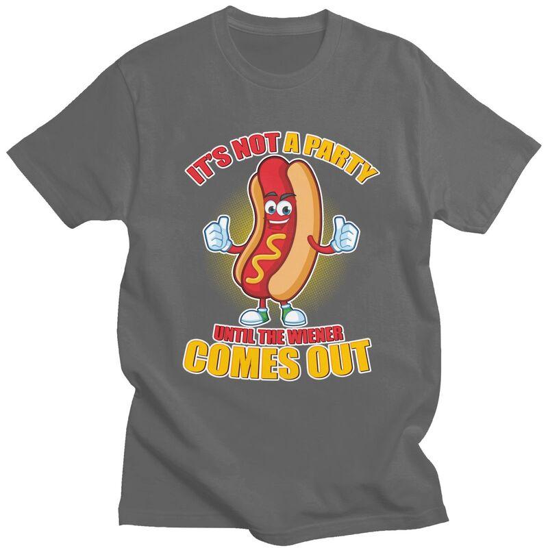 Its Not A Party Until The Wiener Comes Out T Shirt Unisex ShortSleeve Tshirts Streetwear Casual Graphic Tee Slim Fit Clothing