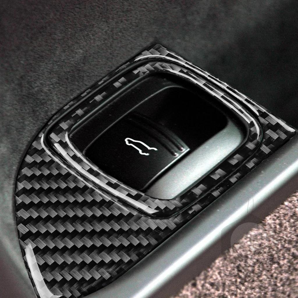 For Porsche Cayenn S GTS Turbo 2003-2010 Accessorie Carbon Fiber Interior Trunk Switch Trim Sticker Car Decoration