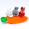 3 Bunnies In Carrot Purse Easter Gift For Kids Home Holidy Desktop Decoration Fun Cute Rabbit Best Unzip Children Toy Easter
