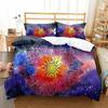 Boho Mandala Duvet Cover Set King Queen Chic Colorful Rustic Mandala Galaxy Polyester Bedding Set for Girls Women Pillowcase