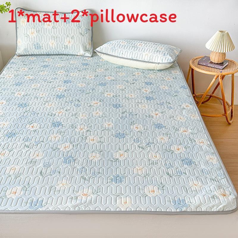Summertime Bear Butterfly Dog Flower Patternlatex Bed Mat With Waterproof Print Material And Soft Pillowcases