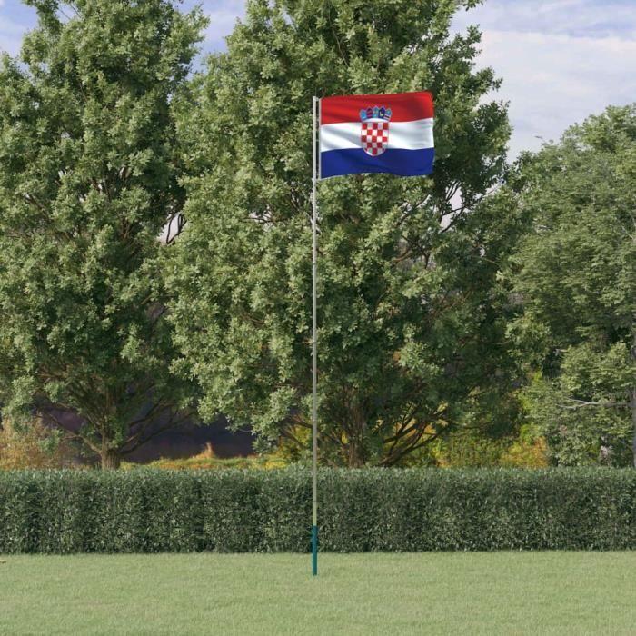 VidaXL Drapeau de la Croatie et mât 5,55 m Aluminium 3147128