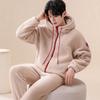 Couple Coral Fleece Pajamas Set Thick Warm Winter Loungewear Men Women