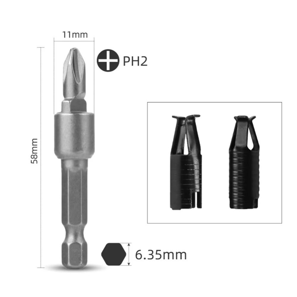 2 PCS Steel Screwdriver Bit Invisible a-buckle Connector Special Batch Head Hand Drill