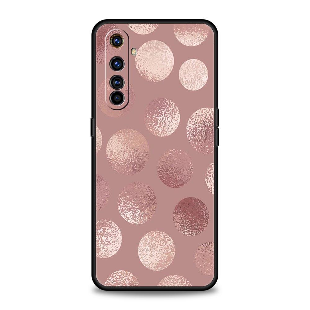 Золотой Розовый Розовый Блестящий Сердечки Чехол Для Realme 12 11 10 9 8 5G 7 6 GT5 GT3 GT2 Pro C21 C25 C35 Для Realme GT Neo 2 3 3T 5 Чехол