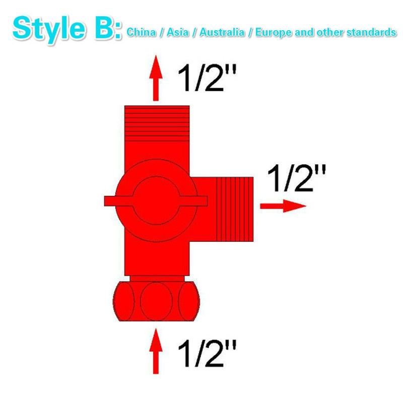 7/8, 15/16, 1/2, 4 Points Full Copper Toilet Joints Toilet Spray Gun Three-way Manifold Valve