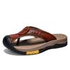 New Arrival Summer Genuine Leather Men Flip Flops Anti-slip Handmade Leather Slippers