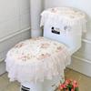 3 шт./комплект высококачественная кружевная ткань чехол для сиденья унитаза в ванную комнату с застежкой-молнией толстая подушка для сиденья