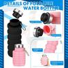 2pcs 500ml foldable silicone water glasses portable leak  proof camping water bottle