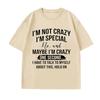Womens Funny Short Sleeve Shirt Im Not Crazy Im Special Printed TShirts Round Neck Y2k Street Tee Shirt Casual Summer Tops