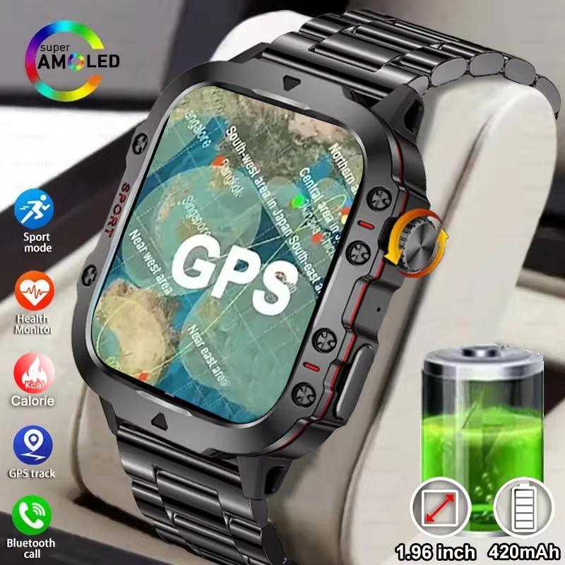 2024 Новые прочные военные GPS умные часы для мужчин Bluetooth вызов мониторинг здоровья AI Voice спортивные водонепроницаемые умные часы