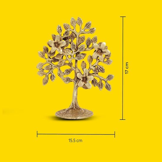 17 Cm Pure Brass Kalpavriksha Tree Showpiece Tree of Life Home Decor Gift for Good Luck Vastu and Fengshui Best In Living Room Table Decoration